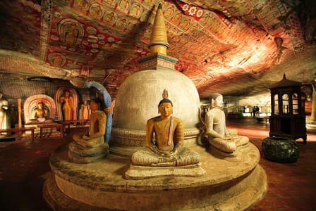 Cultural tours Sri Lanka — temple and highland scenery